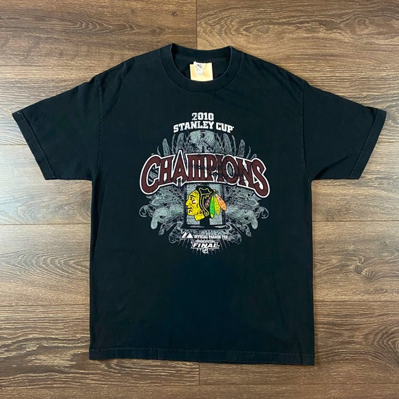 Chicago Blackhawks NHL 2010 Stanley Cup Champions Men’s Official Parade Shirt L - Picture 1 of 4